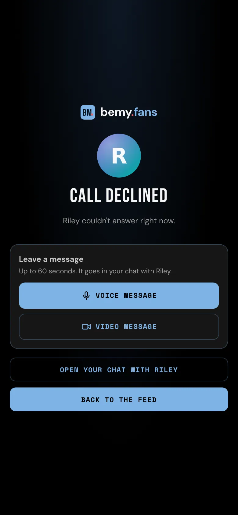 Leaving a message after a declined call