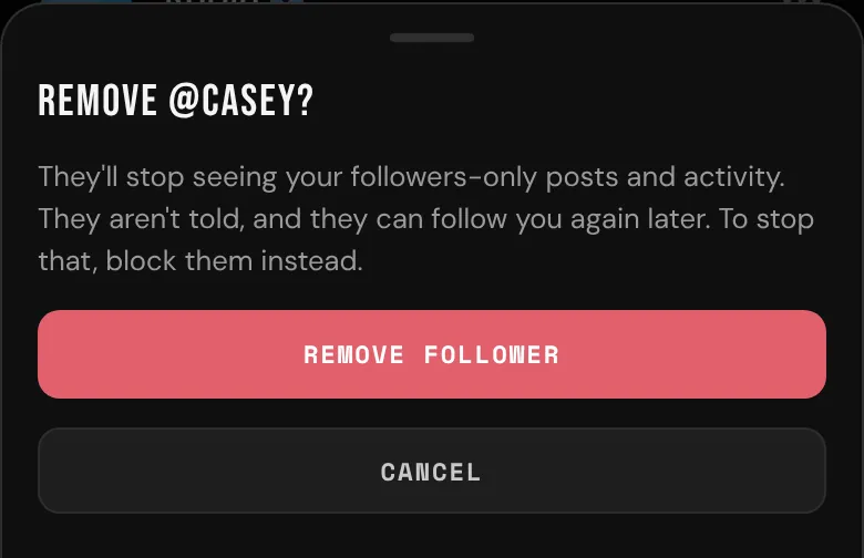 Removing a follower