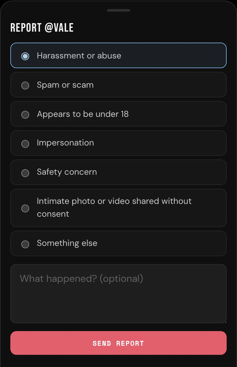 Reporting the host of a live