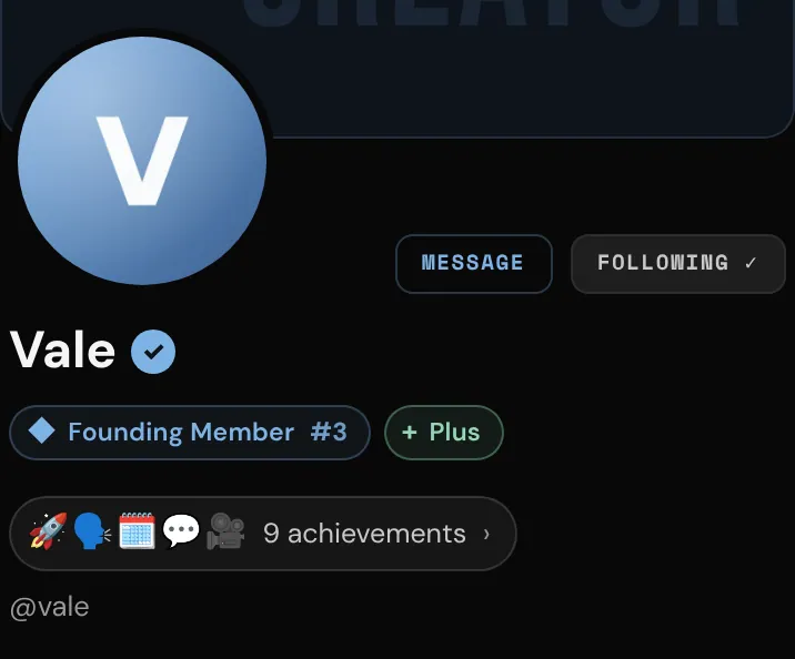 Badges and the verified ✓ on a profile