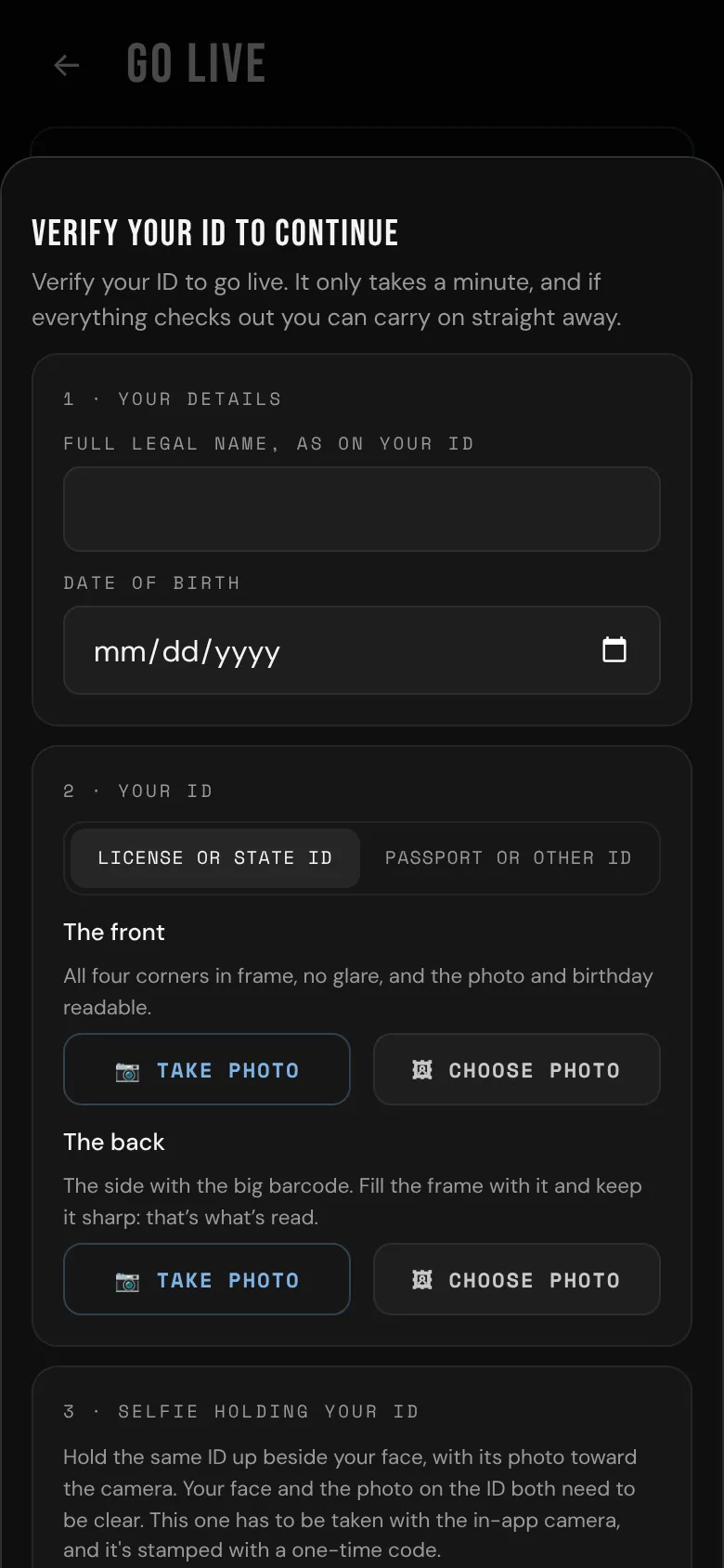 The ID check opening right where you need it